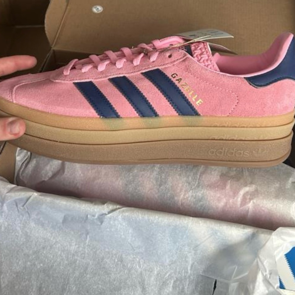 adidas Originals Gazelle Bold "Pink Glow/Victory Blue/Gum" Women's Shoe